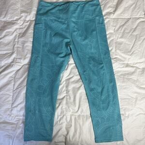 Constantly Varied Gear Zenergy Teal Blue Mandala Capri Legging Squat Proof Large